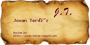 Jovan Teréz névjegykártya